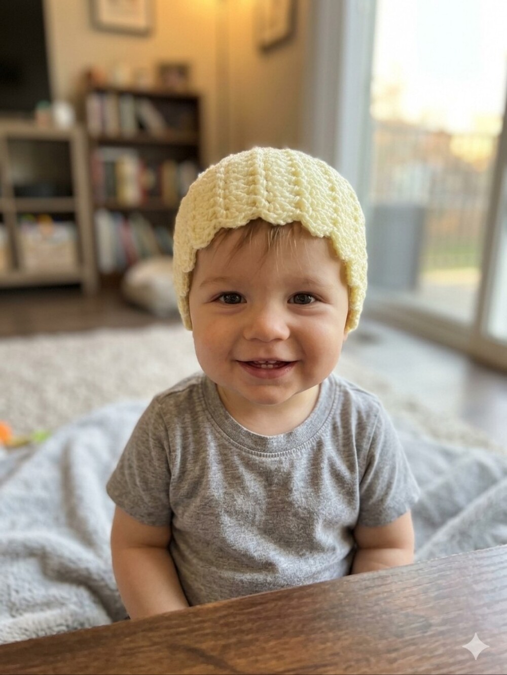 Soft Knit Baby Beanie - Yellow Both 2 Beanie Machine 1 Set NWT